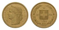 Schweiz 20 Franken 1886 Helvetia
