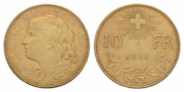Schweiz 10 Franken 1911 B